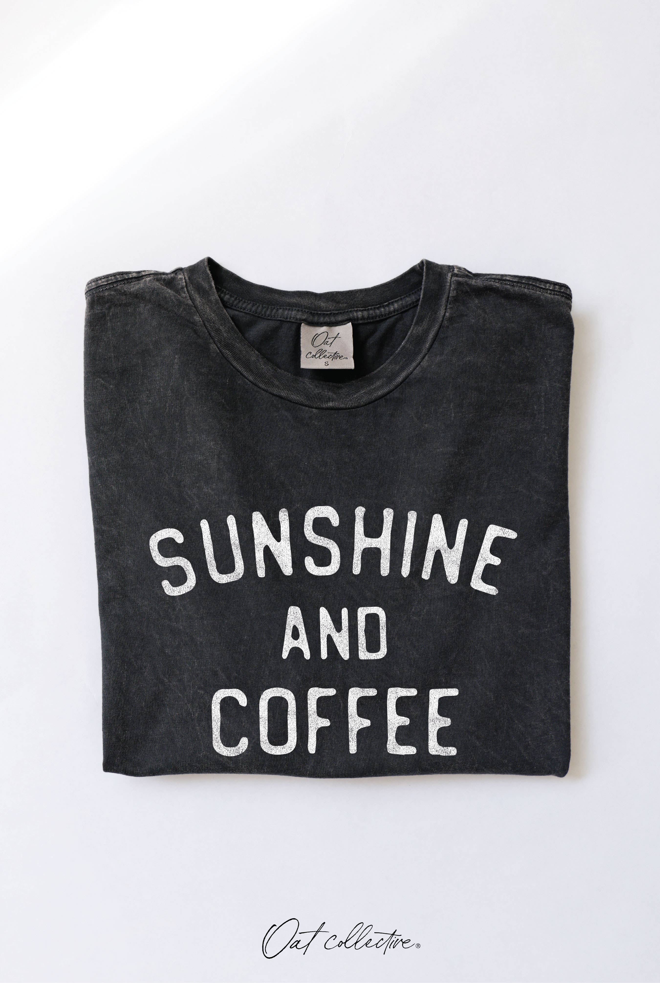 OAT COLLECTIVE - Wholesale Screen Printed T-Shirt - Women's - SUNSHINE AND COFFEE Mineral Graphic Top 10