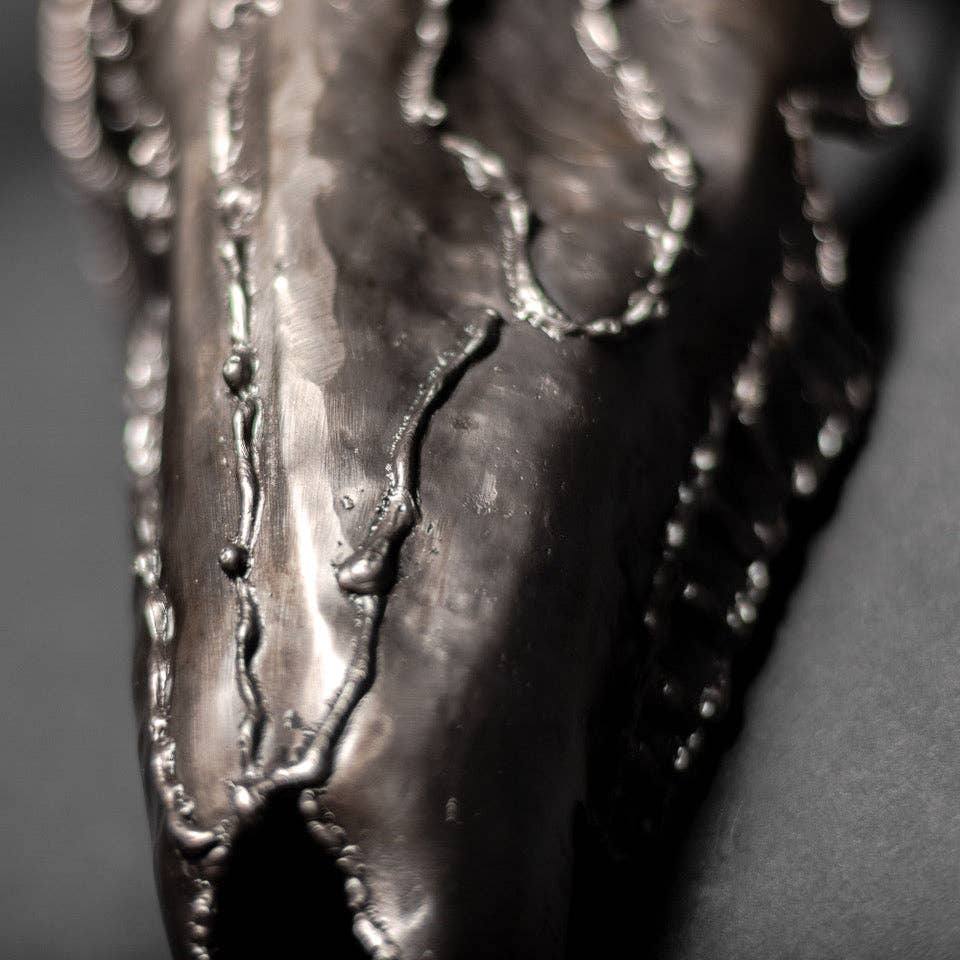 Metal Relic - Wholesale Wall Accent - "The End" 8 Point Deer Buck Skull Wall Sculpture11