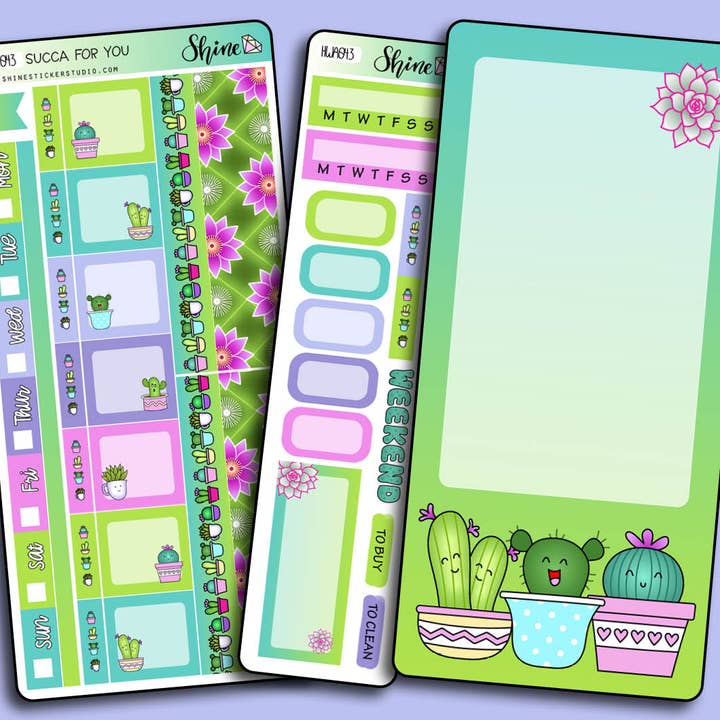 Succa for You - Hobonichi Weeks Sticker Kit for wholesale by Shine Sticker Studio