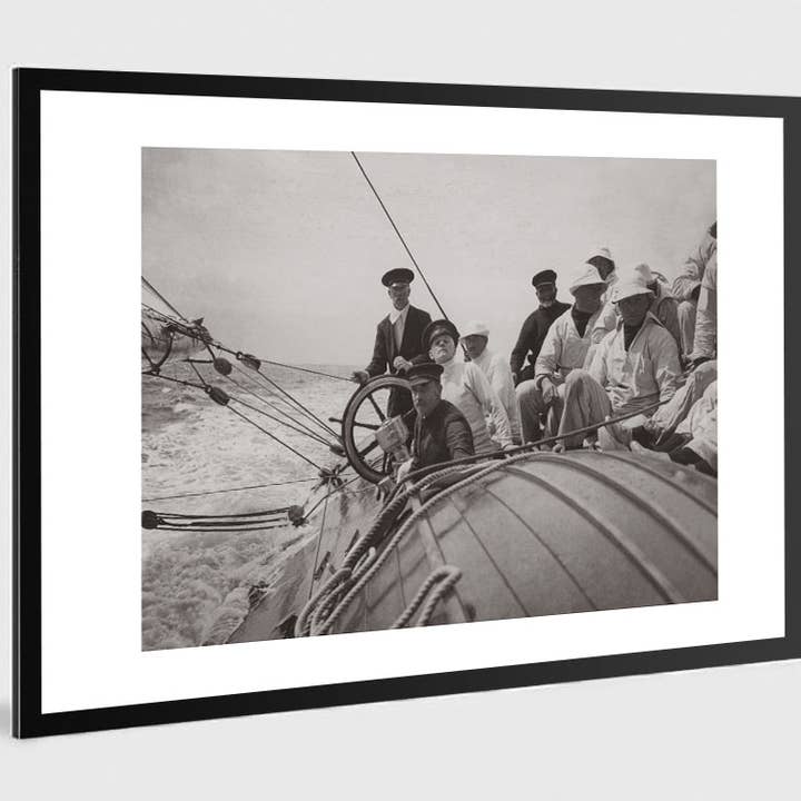 Old picture black and white boat n°30 aluminium 70x105cm for wholesale by KELEPOQ