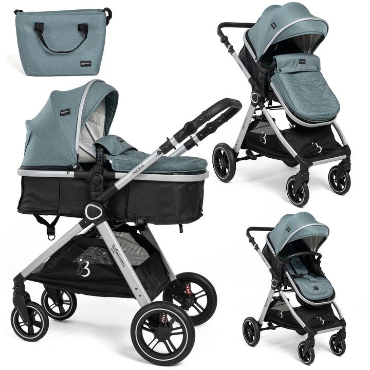 Bebelissimo - Passeggino trasformabile - combinato - convertibile - 2 in 1 - peso 0-22kg - Nicea - verde per la vendita all'ingrosso da parte di Bebelissimo J'aime