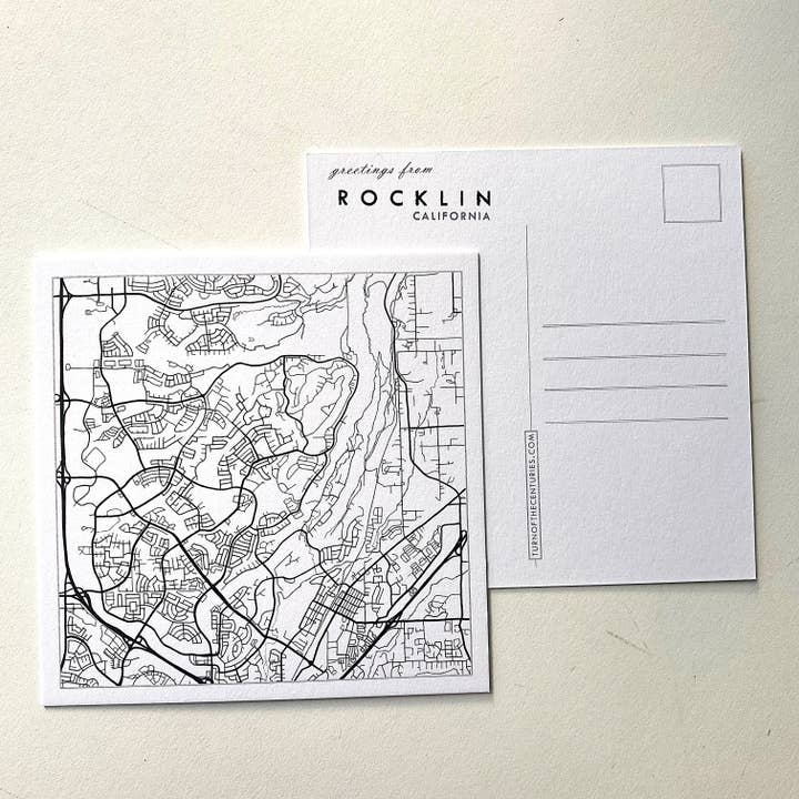 Turn-of-the-Centuries – Großhandel Postkarten – Rocklin California City Lines Karte - Postkarte