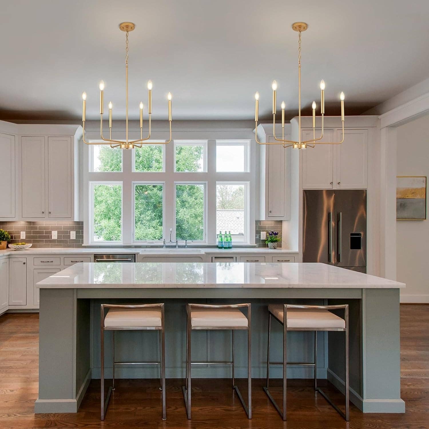 Gold 6 Light Candle Chandelier For Dining Room Modern for wholesale on Faire4