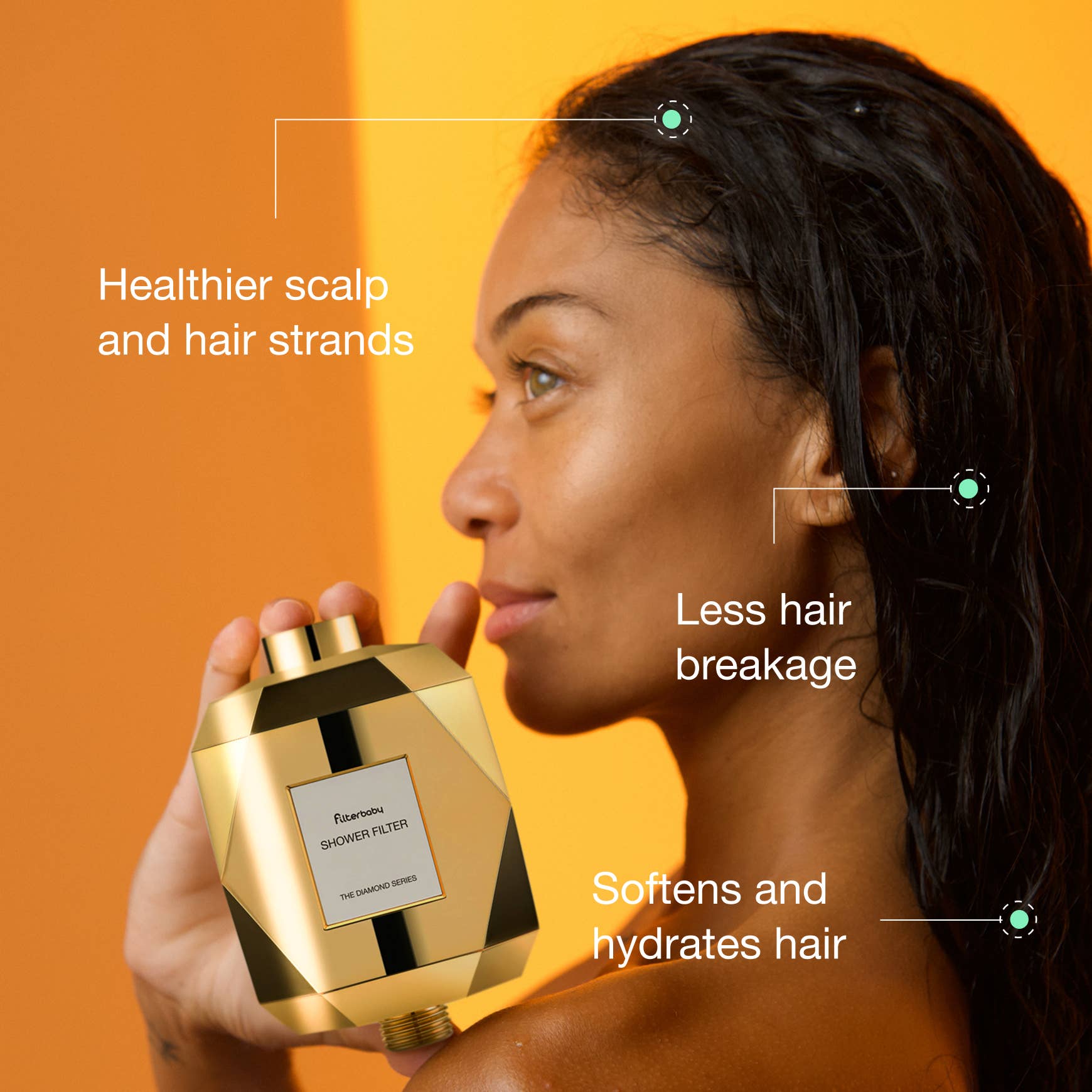 Filterbaby - Wholesale Shower Head - Filterbaby Diamond Series Shower Filter - Gold (By Case)4