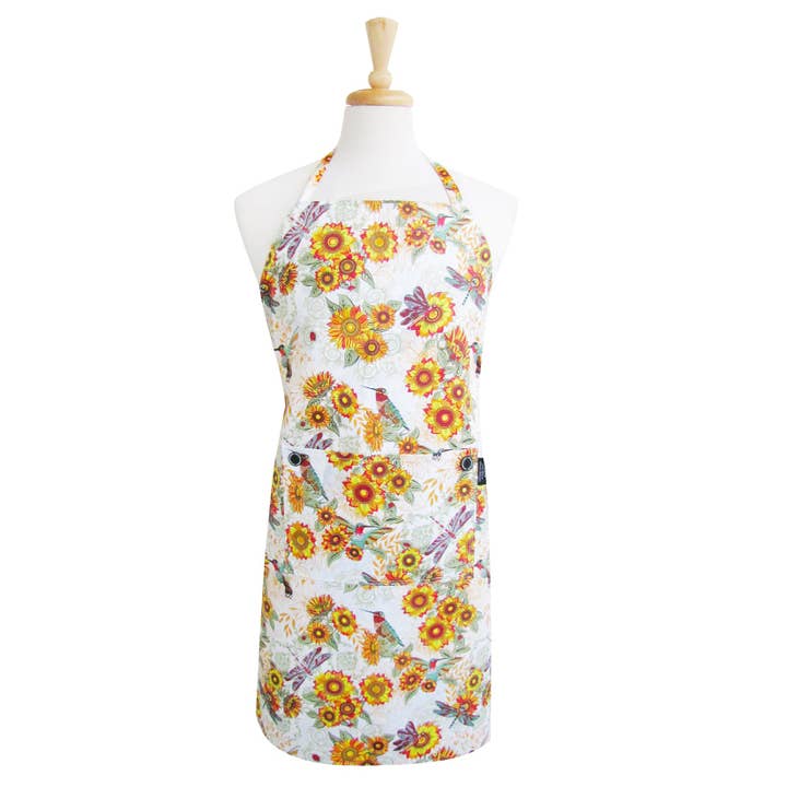 Birds and Sunflowers Chef Apron for wholesale by Two Lumps of Sugar