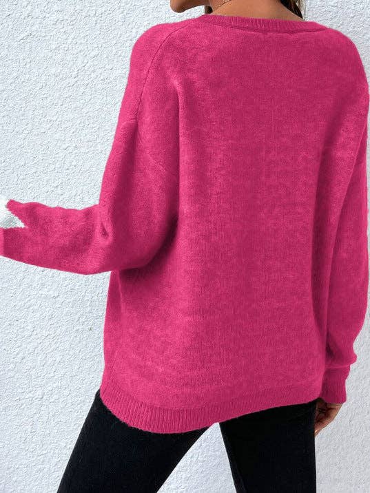 Dipped Shop - Wholesale Knit Sweater - Women's - Round Neck Star Jacquard Pullover Sweater DPT142711