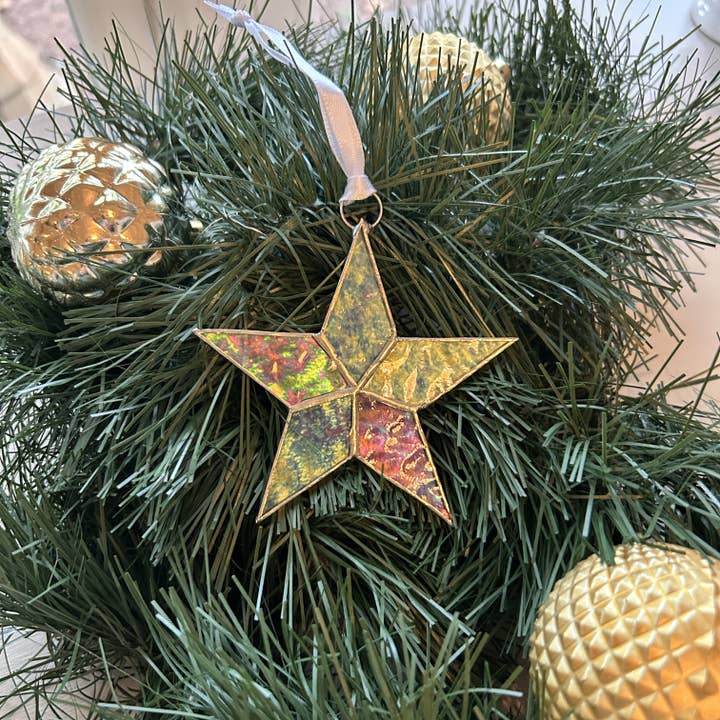 The Grandparent Gift Co. Inc. - Wholesale Ornament - Peace & Hope Christmas Star Ornament Stained Glass 77284