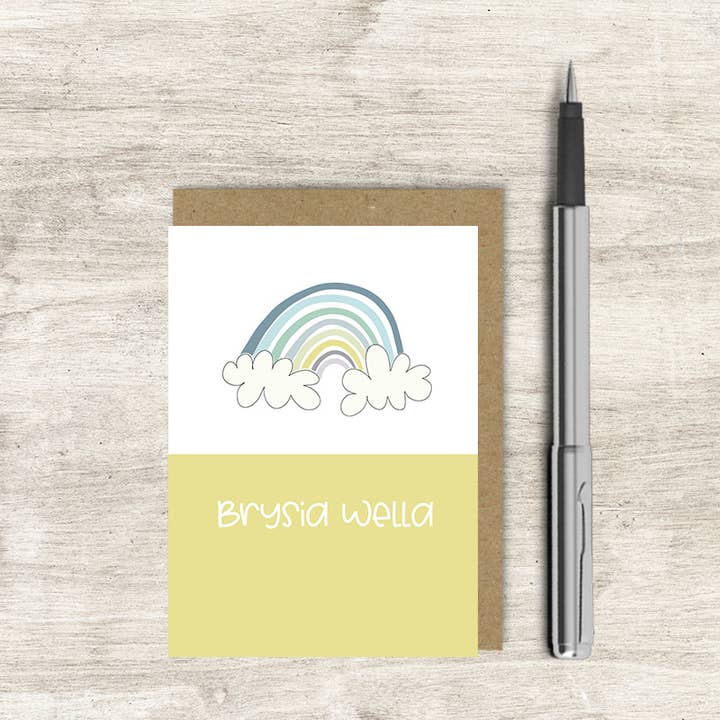 Brysia Wella (Que te mejores pronto) - Tarjeta de felicitación en GALÉS para venta al por mayor de Dandelion Stationery