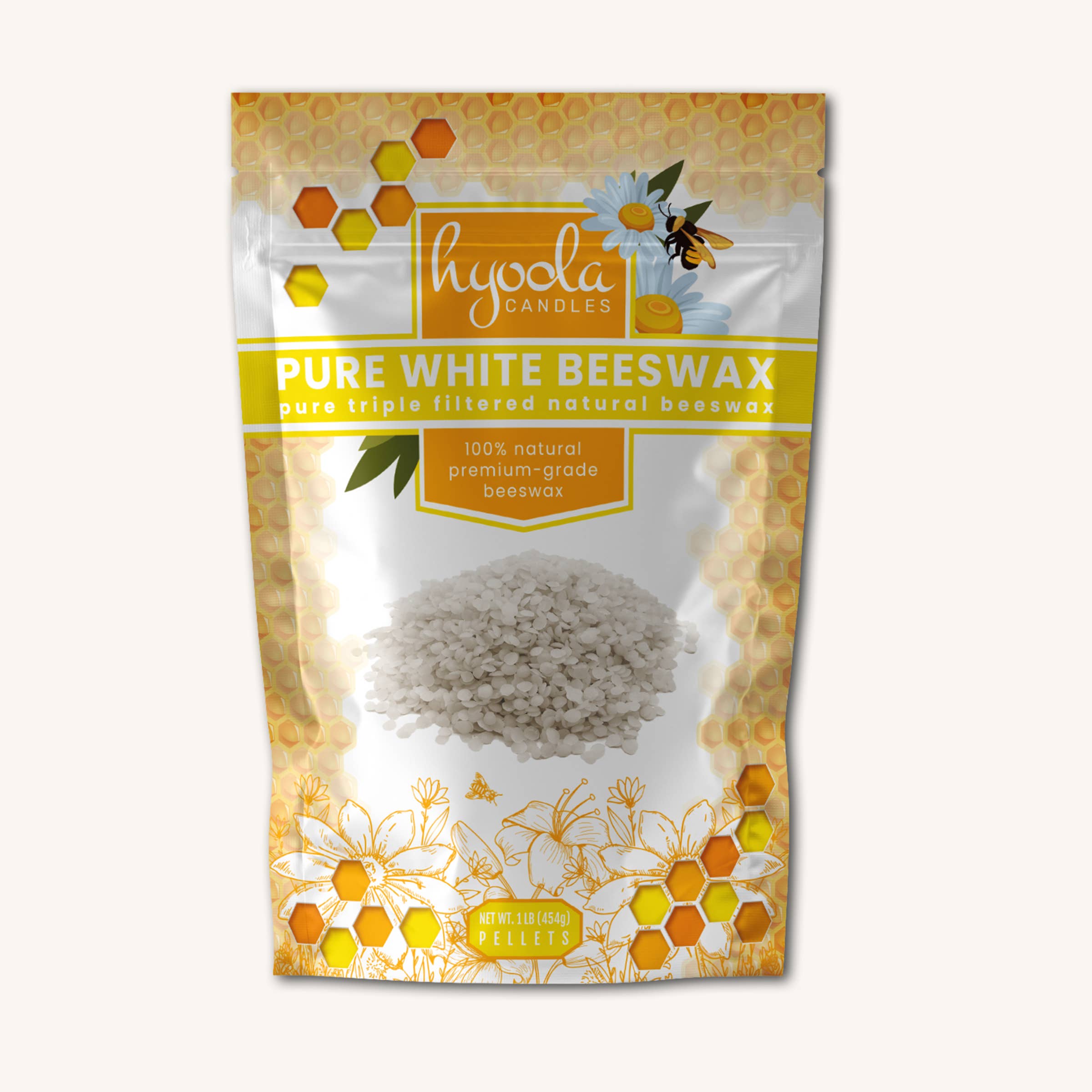 Hyoola Candles - Wholesale Craft Supplies - White Beeswax Pellets - 1 Pound2