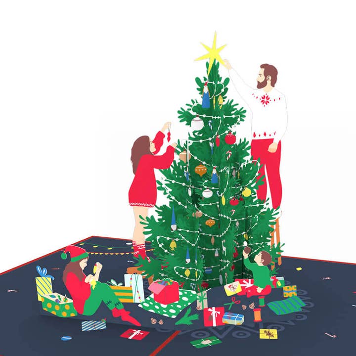Christmas Tree Pop Up Card - Christmas pop up card for wholesale by Unipop Cards, LLC