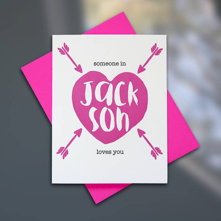 Someone In Jackson t'aime - Boîte de 6 pour la vente par Sky of Blue Cards