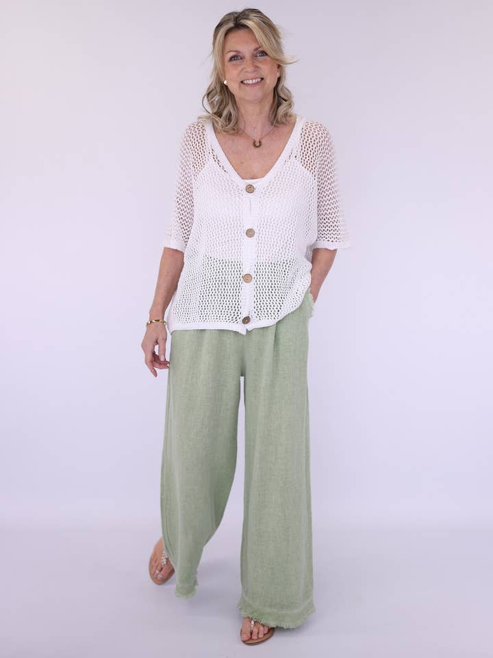 Cadenza Italy Ltd - Wholesale Pants - Women's - Linen and Cotton Blend Trousers