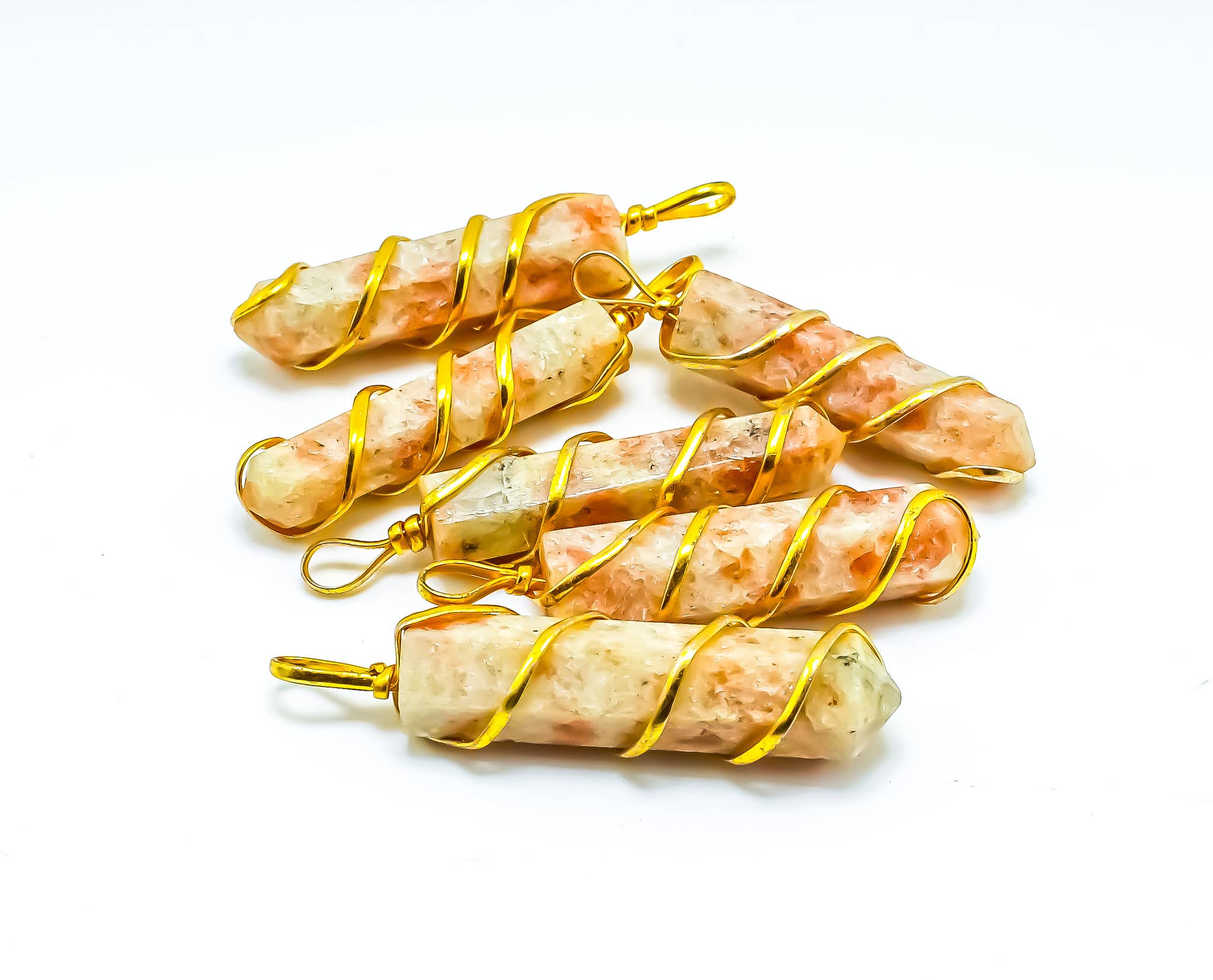 Quasar Gems USA - Wholesale Pendant/Charm Necklace - Gemstone Gold Wire Wrapped Pendant Necklace3