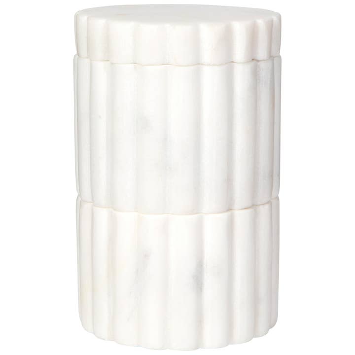 White Fluted Marble Salt Cellar for wholesale by Danica Heirloom