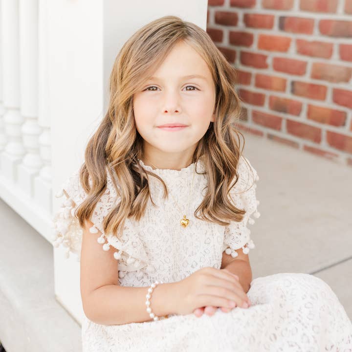 Cherished Moments – Engroshandel Perlearmbånd – Børn – Little Girls 14K forgyldt Chunky Pearl armbånd til børn2