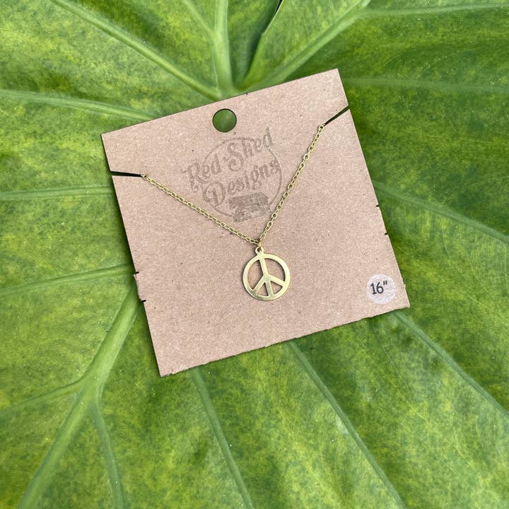 Red Shed Designs - Vente Colliers à pendentif - Collier bohème signe de paix en laiton - Gypsy Hippie Woodstock3