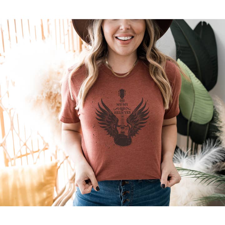 Oh My My, Rock 'N Roll Short Sleeve Graphic Tee for wholesale by Parke Social