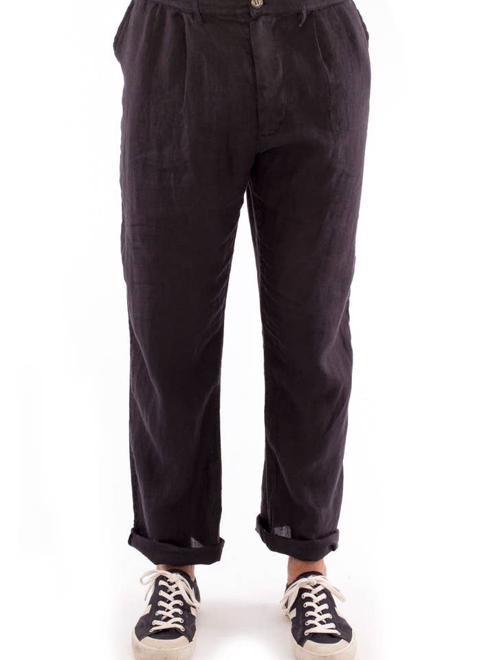 Pantaloni Positano in lino per la vendita all'ingrosso da parte di Ravens View Ibiza