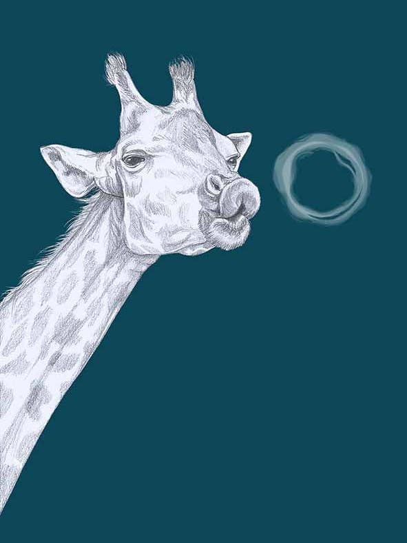Stoned Giraffe Art Print on High-Quality Offwhite Paper for wholesale by I AM NIEN