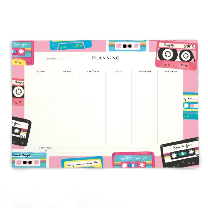Quartier Libre Papier - Vente Blocs-notes - Planning Mix Tape Quartier Libre1