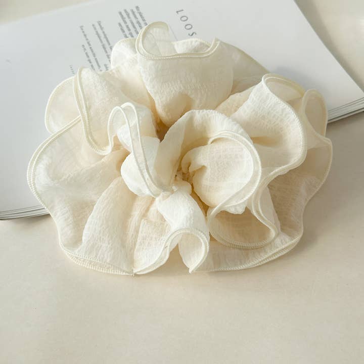 WEST AUSSIE SUPPLIES - Wholesale Scrunchie - Women's - GIFTY - Solid Color Ruffled Scrunchie (4-Layer Design)