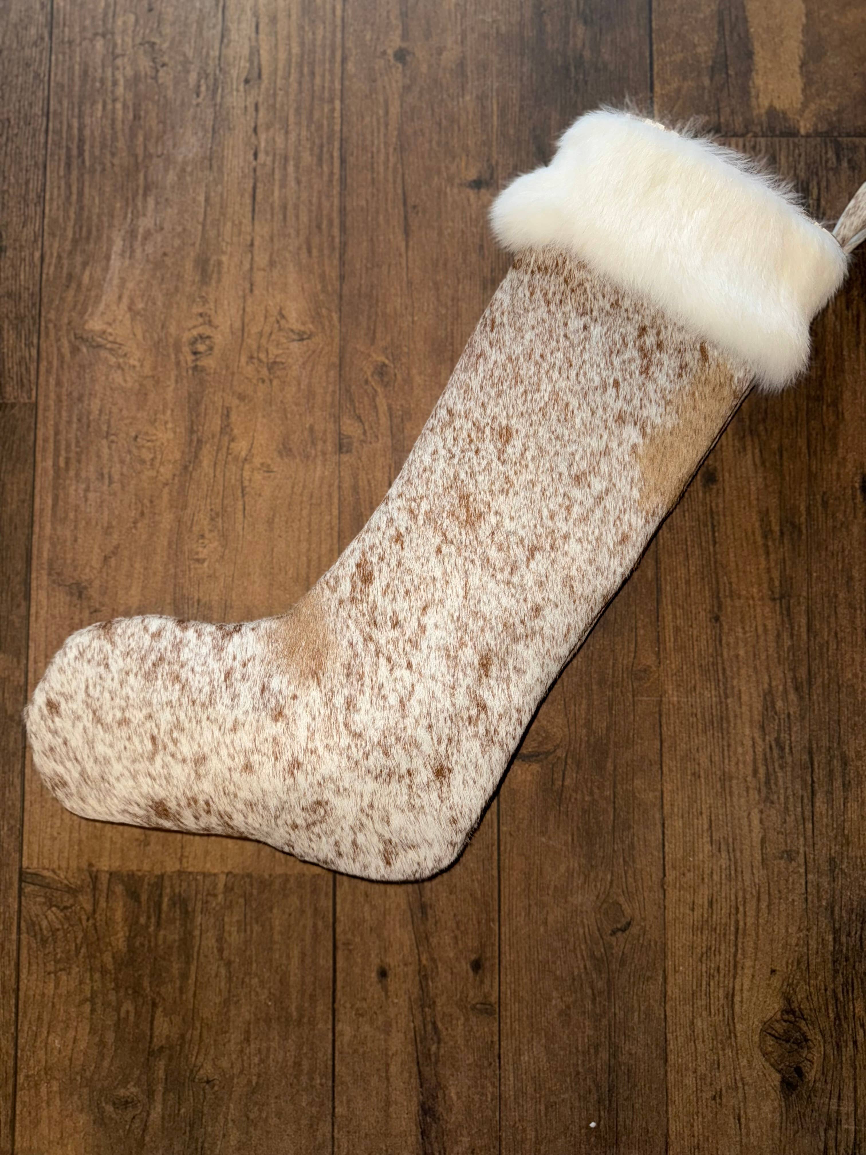 Valley Girl Co. - Wholesale Holiday Stocking - Genuine Cowhide and Rabbit Fur Christmas Stocking2