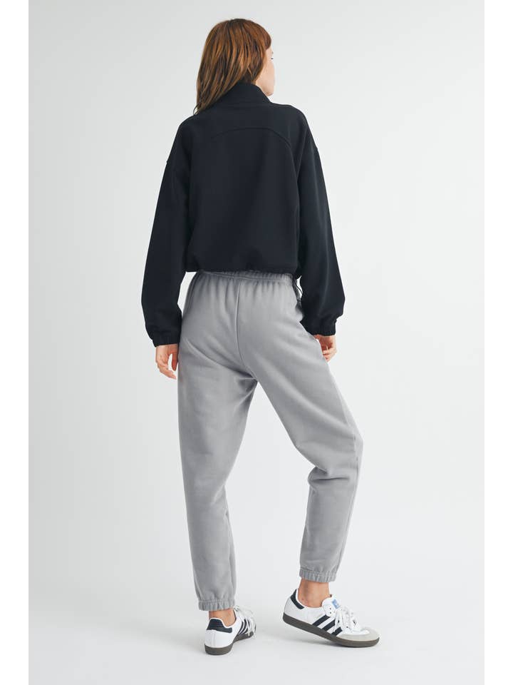 NEGRO JERSEY DE BUCEO CON MEDIA CREMALLERA/WL24-9376 de venta al por mayor en Faire3