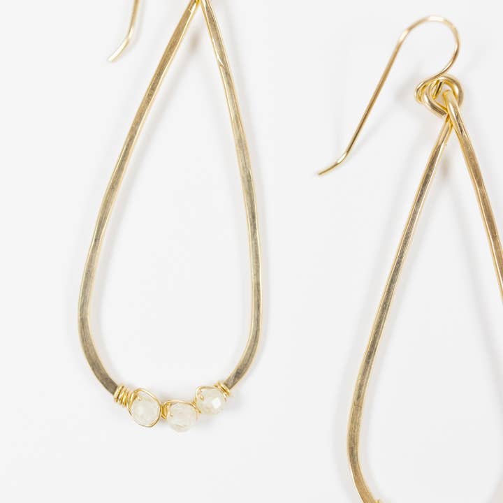 Mira Kauai - Wholesale Dangle Earrings - Large Teardrop with Stones Earrings1