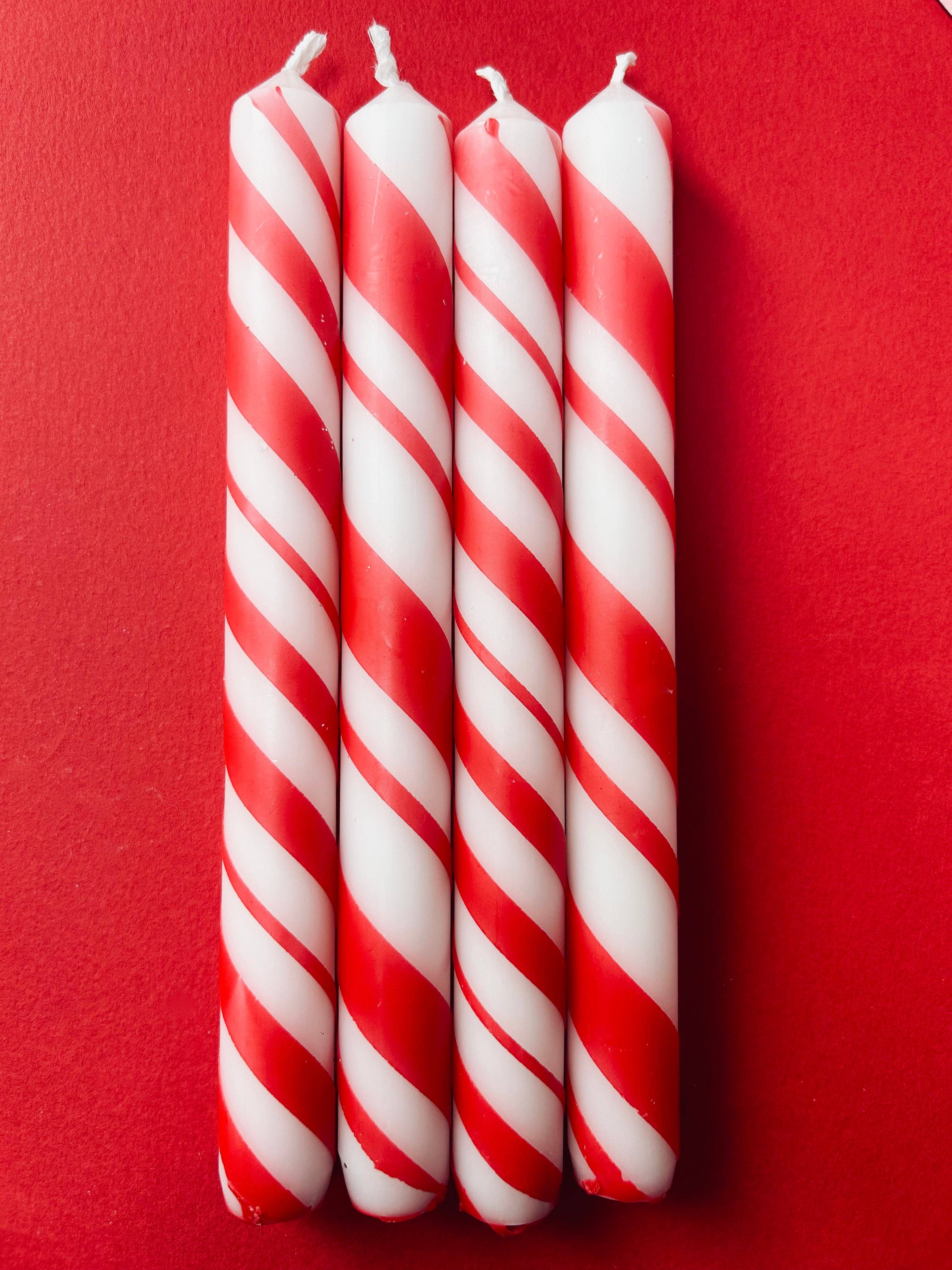 The Colour Emporium – wholesale Tapered candle/candlestick – CANDY CANE LANE Dip Dye Dinner Candle Set of 41