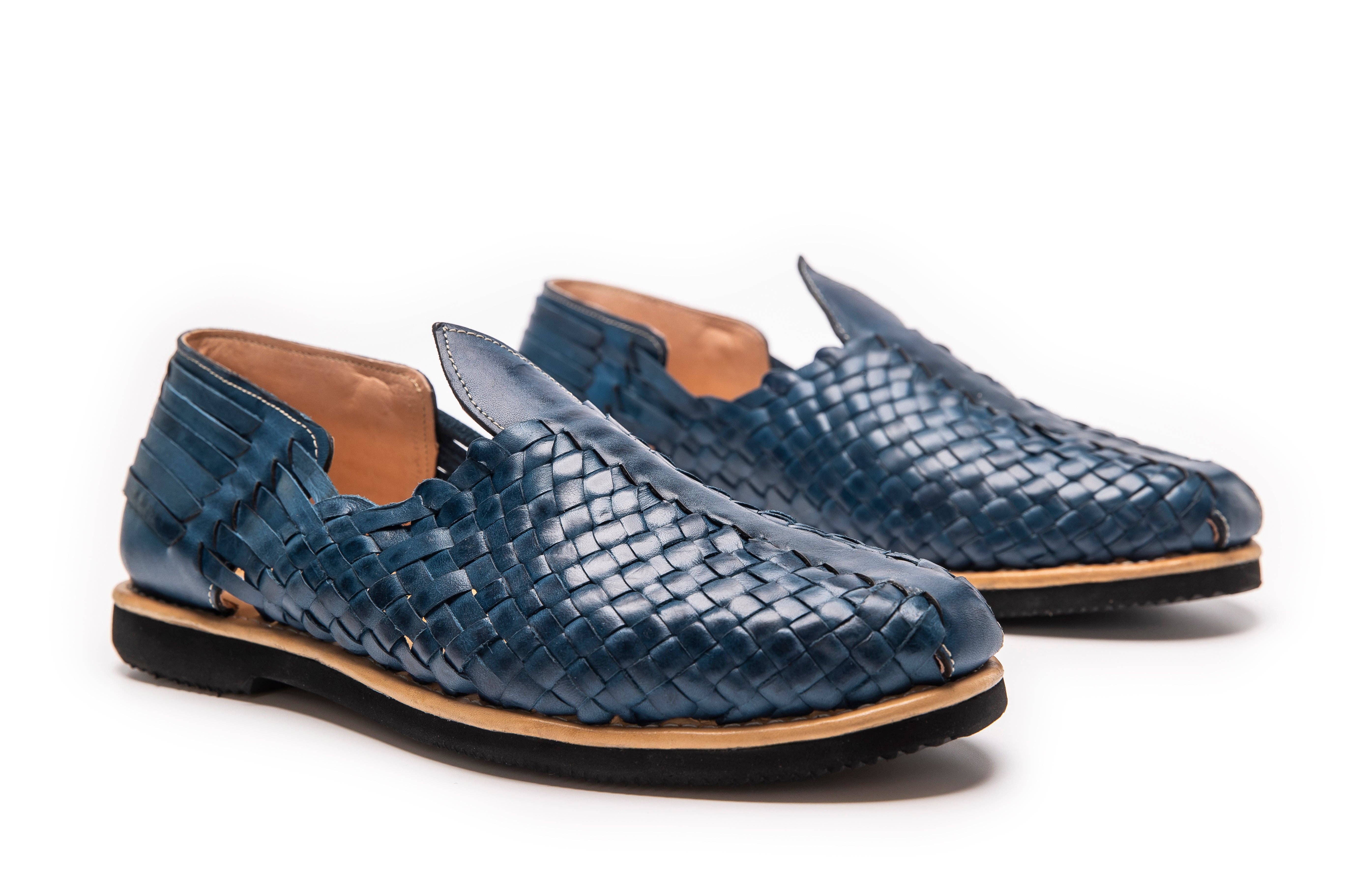 Azul Sapato Mocassim Huarache de Couro Artesanal para Homens e Mulheres para venda a revendedores na Faire5