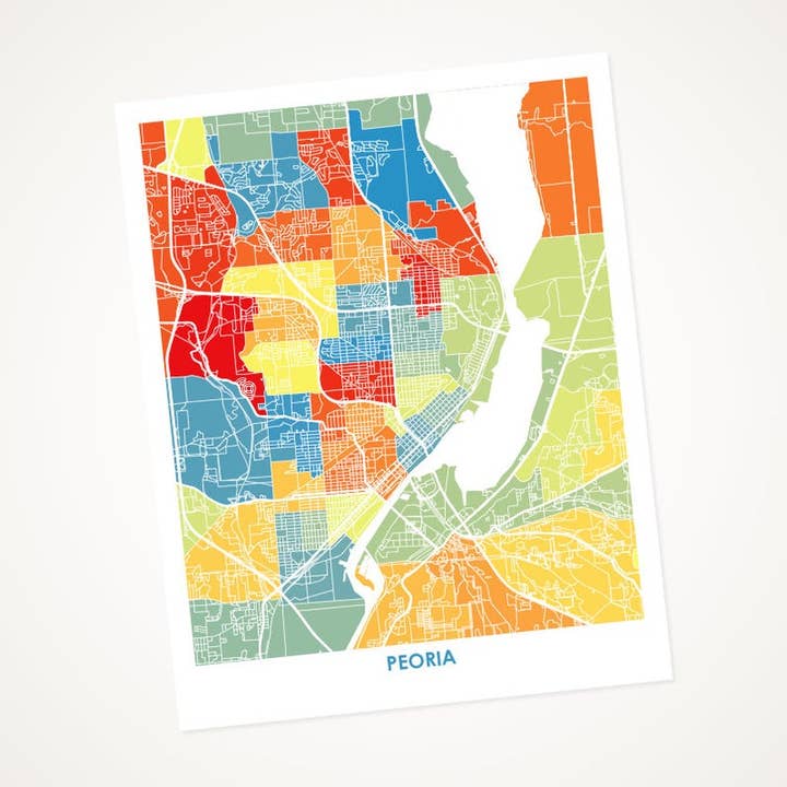 Juanita's Adventures - Wholesale Art Print - Juanitas Peoria Map Print