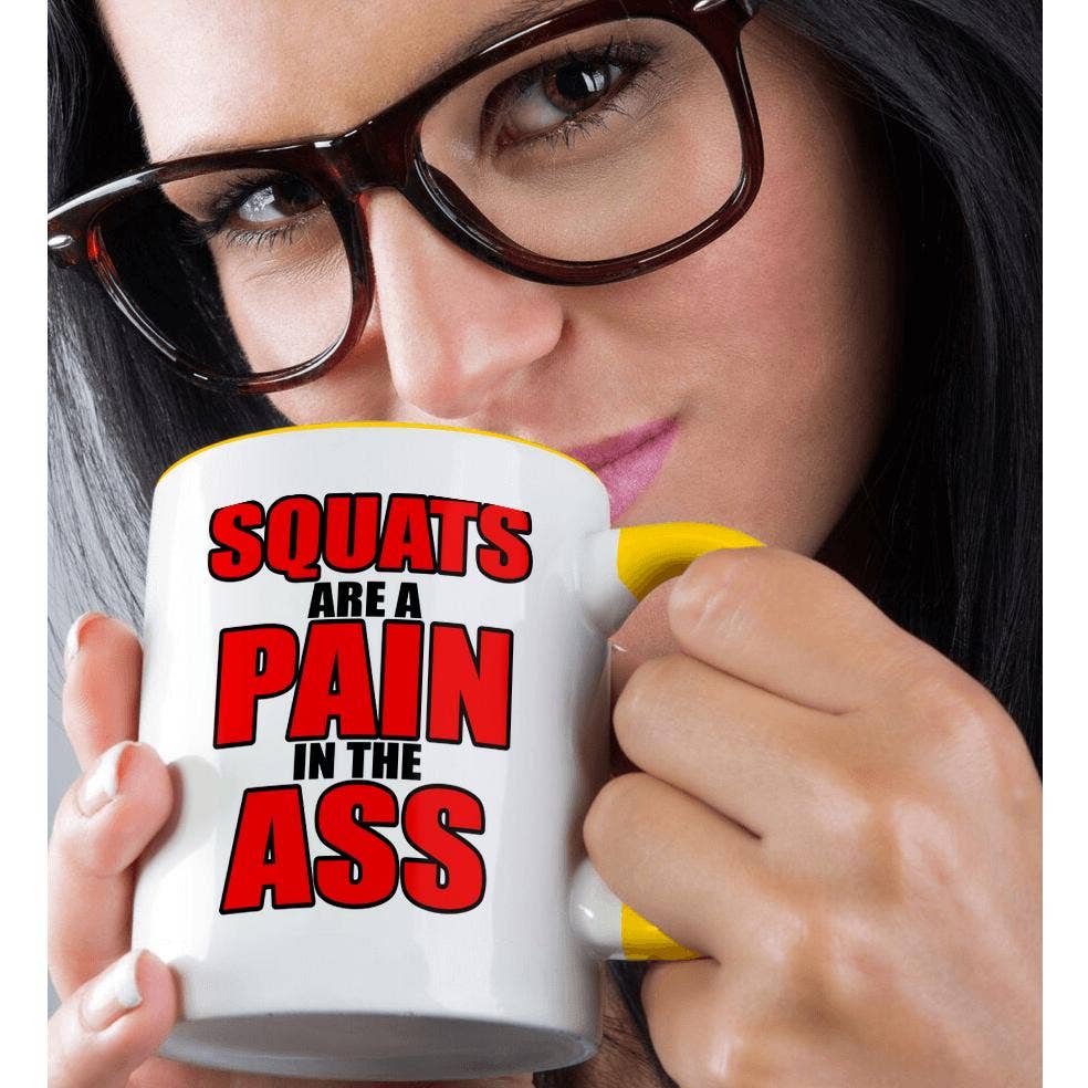 3dRose - Wholesale Coffee Mug - 3dRose, Squats are a pain in the ass, Red, Mug1