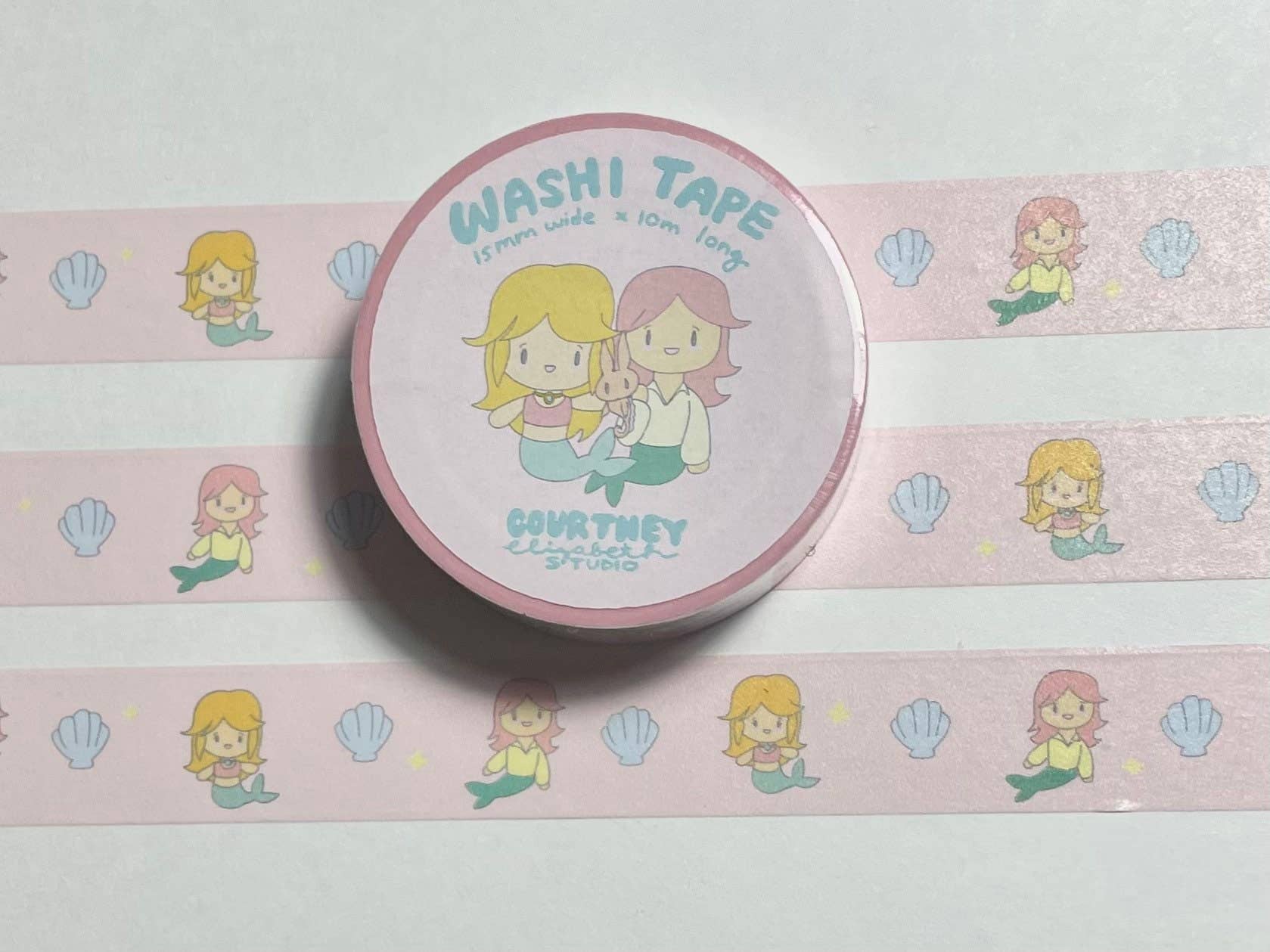 Courtney Elizabeth Studio - Wholesale Washi Tape - Chibi Mermaid Friends Washi Tape - Mermaid Mode5
