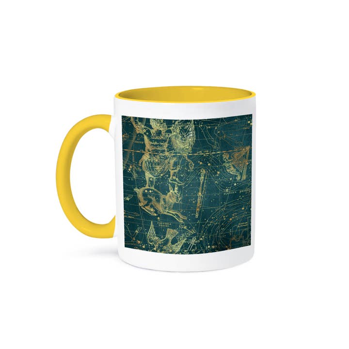 3dRose - Wholesale Coffee Mug - 3dRose, Vintage Star Map. Constellations of Orion, Lepus or hare. Green, gold, Mug