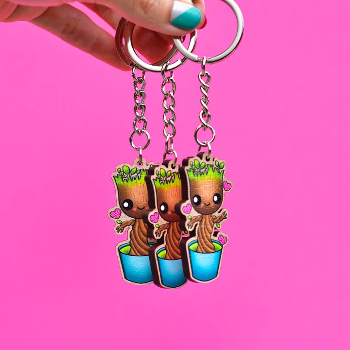 jesiiii - Wholesale Keychain - Women's - baby groot / mcu fanart kawaii wooden keychain1