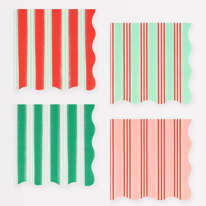 Festive Stripe Small Napkins for wholesale by Meri Meri