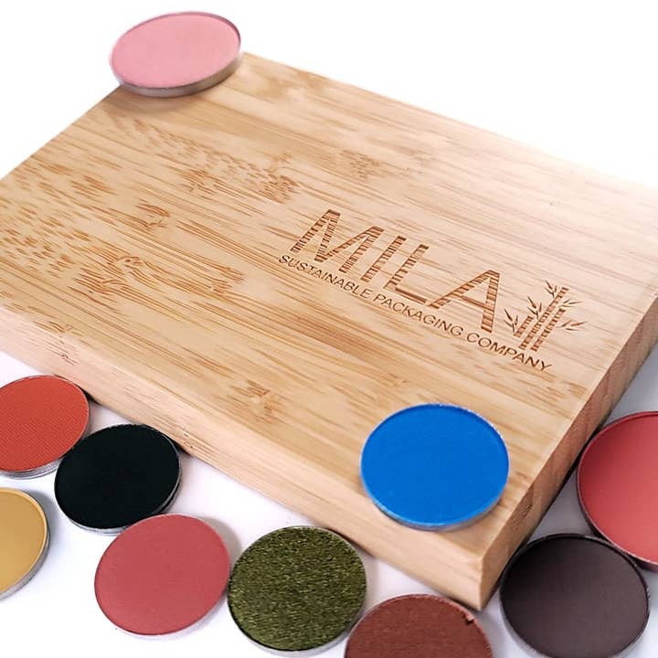 Mila Sustainable Packaging Company - Wholesale Makeup Storage Box - Large Handcrafted Bamboo Magnetic Makeup Palette5