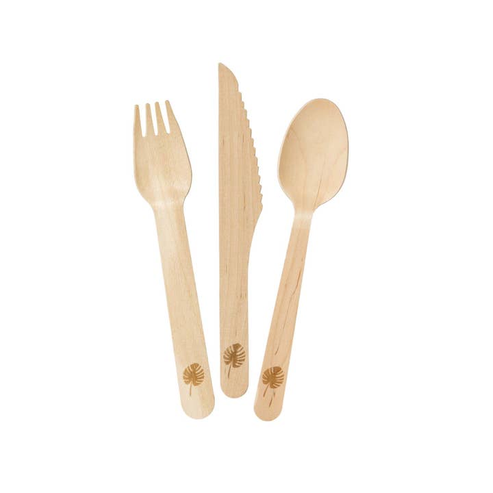 Talking Tables USA - Wholesale Assorted Cutlery Set - Wooden Cutlery - 6 Sets | Party Supplies |2