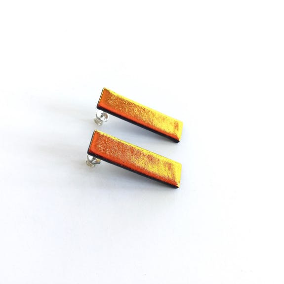 Atelier Epitalon - Wholesale Dangle Earrings - Glittering orange iris disco earrings