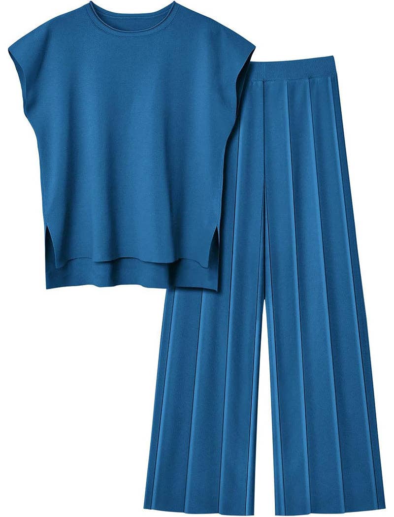 safistyle - Wholesale Lounge Set - Women's - Sleeveless Top and Wide-Leg Pants Set7