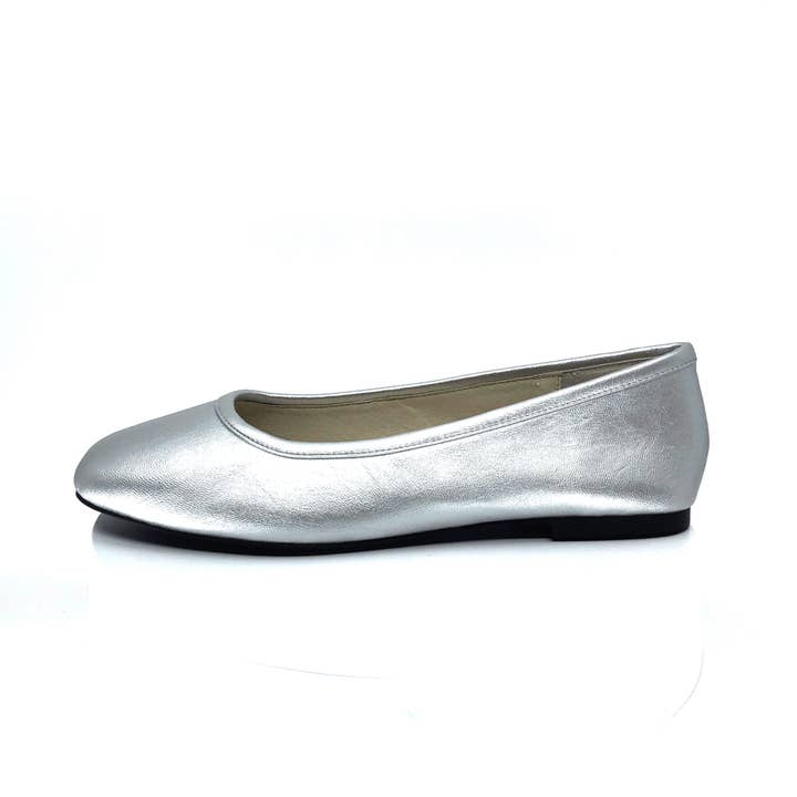 SCARLETTOS - Wholesale Flats – Women’s - Silver Casual Ballet Flat I Samuel by Scarlettos3
