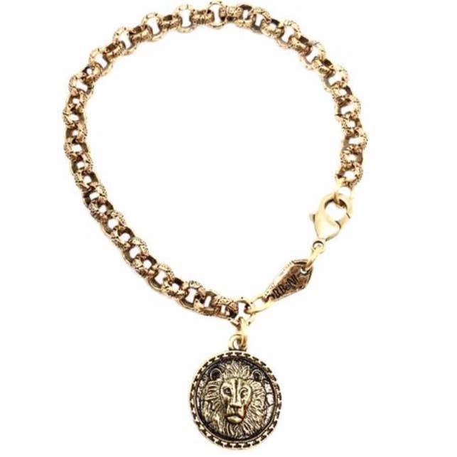 Intrépide løve mønt tunge kæde armbånd for engroshandel hos B.BéNI® Christian & Jewish Jewelry