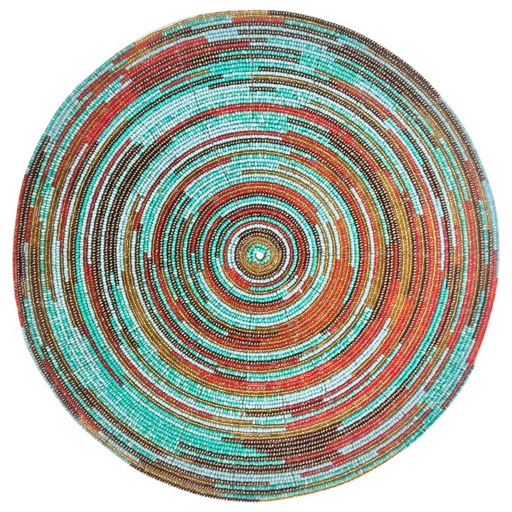 Bamboo Source Tropical Decor - Wholesale Placemat - Beaded Placemat - Round