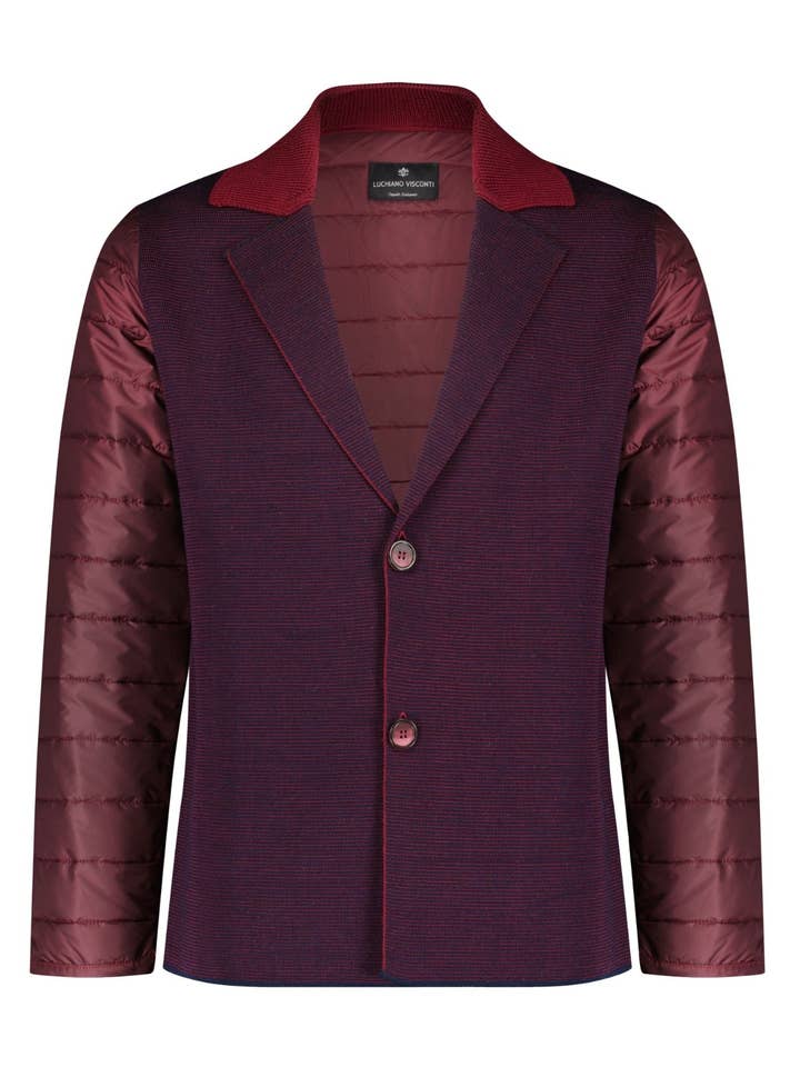 Two-Button Knit Jacket with Quilted Puff Sleeves for wholesale by Luchiano Visconti