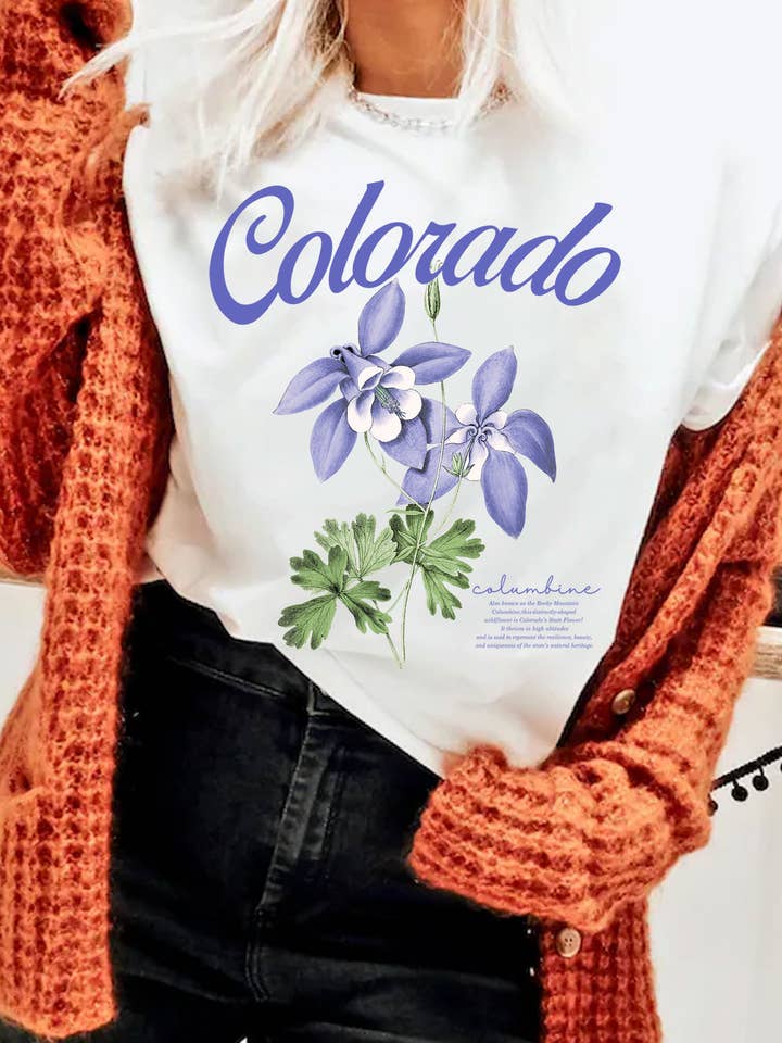 COLRADO COLUMBINE GRAPHIC TSHIRTS for wholesale by Rustee Clothing