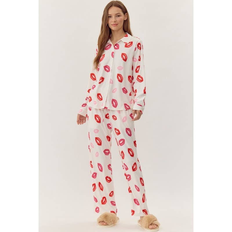 STYLE USA - Wholesale Sleepwear Set - Women's - NEW Lip Print Pajama Set6
