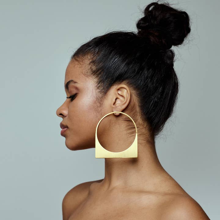 Laka Luka - Wholesale Hoop Earrings - African Large Hoop Handmade Gold Statement Earrings2
