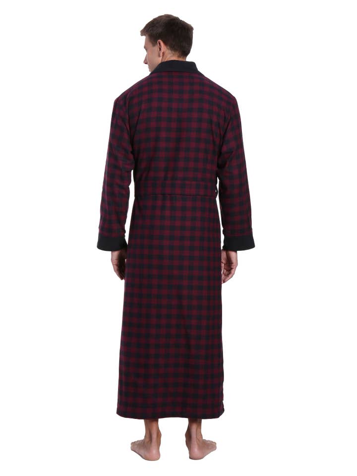 Noble Mount - Wholesale Robe – Men's - Men's Premium 100% Cotton Flannel Fleece Lined Robe49
