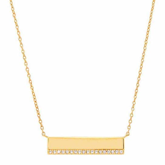 10K Yellow Gold Diamond-Set Bar Necklace for wholesale by Silber Jewelers
