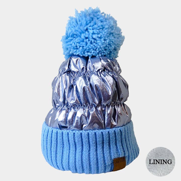 Sensibling Corp. - Wholesale Beanie - Women's - Fleece Lining Puffer Knit Pom Pom Beanie Hat3